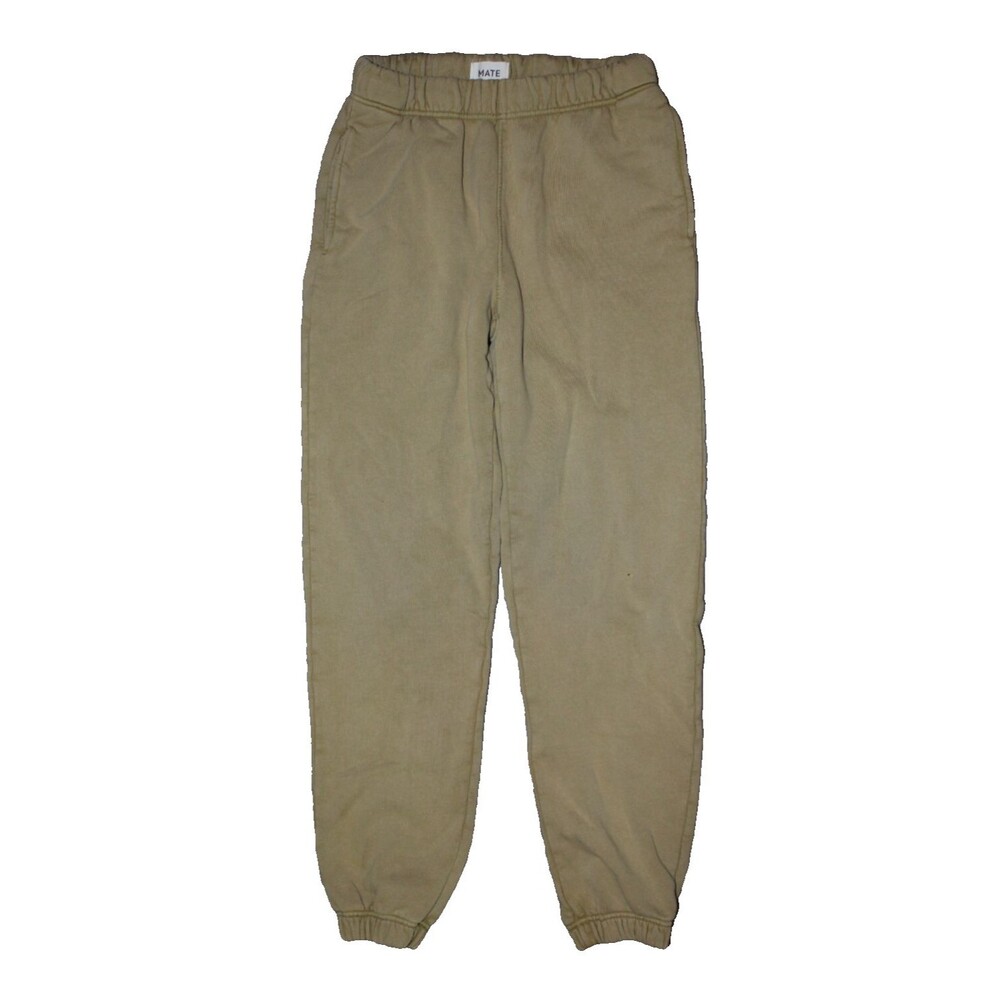 Mate The Label Organic Fleece Relaxed Pocket Sweatpants Birch Joggers $128 SZ XS